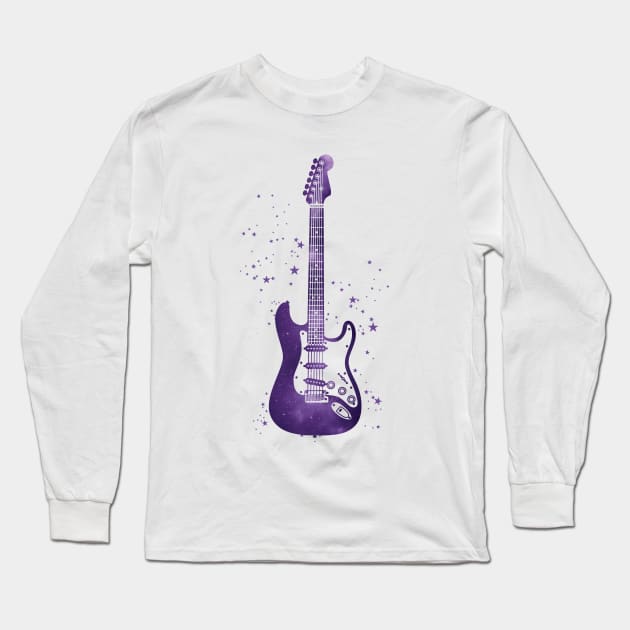 S-Style Electric Guitar Universe Texture Long Sleeve T-Shirt by nightsworthy